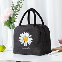 배달가방 배달통 피자배달통 햄버거가방점심 가방 쿨러 토트 휴대용 절연 지퍼 열 캔버스 가방 음식 피크닉 여행 도시락 가방 데이지 인쇄, 4데이지014