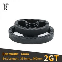 환풍기 업소용 환풍기천장 2GT 고무 폐쇄 루프 타이밍 벨트 폭 6mm 길이 354 358 360 370 400 406 420 430 460mm GT2 드라이브 벨트 컨베이어, 2GT-354_Belt Width 6mm 1pcs