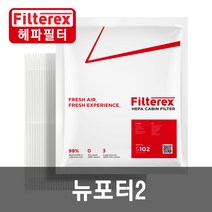 필터렉스 PM0.3 헤파 뉴포터2(2017~) 차량용 에어컨필터, 현대, 1개-뉴포터2 2017~(S122)