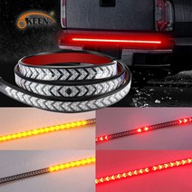 OKEEN 12V LED 스트립 DRL 러닝 라이트 39inch 100cm 레드 옐로우 자동차 트럭 픽업 테일 게이트 턴 신호, [02] 39inch(100cm)