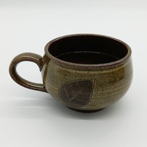 나뭇잎 쌍화차잔 200ml 짙은 대추차잔 전통찻잔, 1개