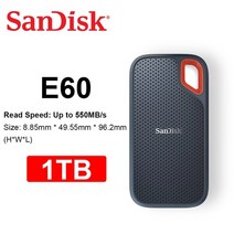 외장하드 SSD HDD TYPE-C 대용량 메모리 휴대용sandisk 모바일 디스크 e30 e60 e61 4tb 2tb 1tb 480g usb3.2 typeca e81 노트북, sdssde60-1tb