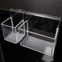 브라인 급여기 사각형 아크릴 걸이식 높이조절식 브라인 쉬림프 급여통 급여기, 소 7cm.5cm.7cm(H), 높이 고정식