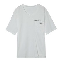 베스띠벨리 여성용 밑단 언발란스 레터링 반팔 티셔츠 BEIBE2814