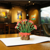 WONKING 3D 입체 카네이션 어버이날 스승의날 카드 팝업카드 update, 2.카네이션 바구니(대), 1개