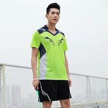 키즈 테니스 셔츠 반바지 세트 배드민턴 저지 정장 소녀 탁구 T 의류 야외 훈련 키트, 4XL, Green(set) 3