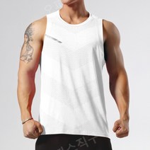 마라톤 싱글렛 기능성 러닝 헬스 민소매 슬리브리스 상의 런닝 빅사이즈 남성 여성 달리기, 화이트, L 사이즈