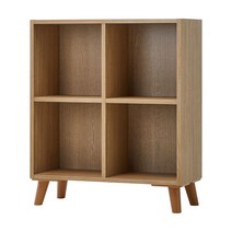 베이직 2단 2칸 낮은 책장 700, 오크