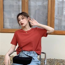 흰색반팔티 라운드넥 여성 여름 봄계절 와이드 루즈핏 슬림핏 이너티셔츠 숏 상의 2312561211