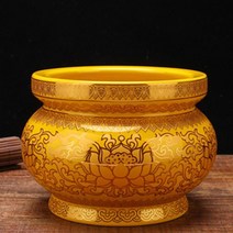 향로 불교 용품 세라믹 연꽃 향 향 삽입 단어 없음 불상 관음 부처님 홀 장식품 진짜 금 연꽃 향, 7 인치 제국 검열, 기본값