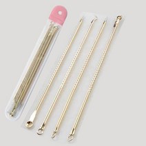 턱살운동 얼굴형 괄사 얼굴맛사지 독일 초미세 No. 5 셀 여드름 블랙 헤드 클립 족집게 미용실 특수 스크래핑 및 닫기 인공물 바늘 도구, [10] Gilded