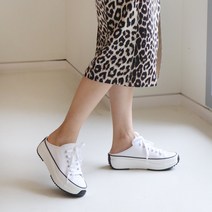 여성 통굽 키높이 캔버스 스니커즈 운동화 블로퍼형 슬리퍼 딜롬