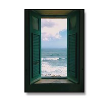 홈포차 북유럽 창문 그림 벽걸이 액자 바다 풍경 카페 벽 인테리어, AA_2cm 두께 검정 테두리_30 40