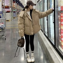 패션 가을 패션 코디 심플 개성 후드 패딩녀