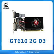 컴퓨터 노트북 고사양 그래픽 카드 VEINIDA-그래픽 카드 GT610 디스플레이 vga nVIDIA Geforce 게임 pc용 2, 한개옵션0