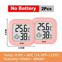 기상상황 날씨 표시 한눈에 탁자시계 벽시계 mini 습도 측정기 sensor 게이지 lcd 디지털 온도계 습도계 실내 방 전자 온도 weather station for home, 핑크 2개