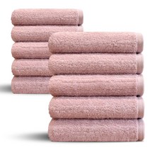 [쥬련제작소] 40수 200g 호텔 수건 40cm 90cm 10장 세트, 인디핑크