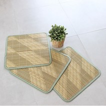 [리앤데코] 헤링본 보더 방석45x45cm 2장 대자리 대나무돗자리, 단품
