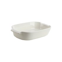 트래블앤쿡 파스텔 직사각 도자기 오븐 그라탕기 파스타 핸들 플레이트, 1개, 화이트