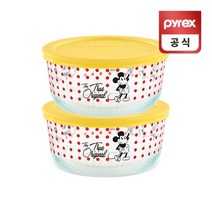 코렐 파이렉스 미키마우스 원형 레몬 저장용기 2p세트, 단품