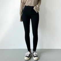 여성 스판 블랙 기모 스키니바지 검정 내추럴 여성팬츠 스키니팬츠 코디 여자바지