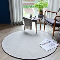휴고하우스 사계절 먼지없는 [피치] 원형 카페트 러그 친환경논슬립