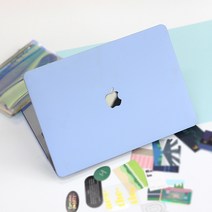 맥북 케이스 컬러 하드 에어 프로 2020 M1 2019 2018 2017 2016 터치바 논터치, 맥북프로 13인치 2020 (A2251/A2289), 연블루