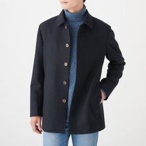 무인양품 MUJI 남성 프렌치 울혼방 멜턴 하프 코트 M9AD214