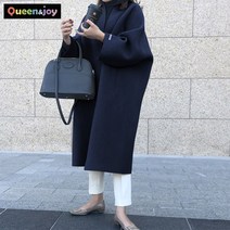 퀸앤조이 카에린 절개 노버튼 루즈핏 롱코트