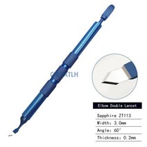 속눈썹테이프 팔꿈치 스트레이트 더블 란셋 블레이드 투명 각막칼, ZT113 3.0mm 60degree