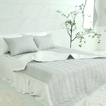 이불팩토리 시원한 인견 시어서커 여름 양면 누빔 차렵 이불+침대패드+배게커버 풀세트