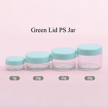 10/50/100pcs 빈 플라스틱 항아리 5G 10G 20G Ps 세럼 냄비 아이 크림 케이스 메이크업 컨테이너 립 밤 캔, 02 10g_01 10pcs, 05 Green lid jar