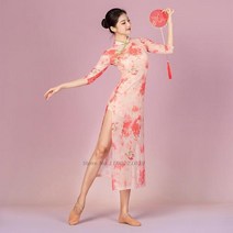 2022 중국어 번체 여성 qipao 드레스 요정 신선한 우아한 민속 무용 무대 공연 당나라 고대 의상