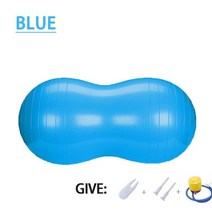방폭 땅콩 모양 피트니스 요가볼 에어로빅 밸런스 필라테스 볼 훈련 장비, BLUE