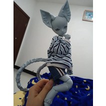 체스판 HeHeBJD 1/6 드림 고양이 판타지 수지 bjd 무료 눈 생일 선물, 07 Dark Gray_01 Face make up