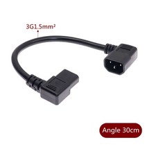 IEC60320 C13 앵글 컨버터 연장 케이블 C13 ~ C14 PDU 전원 케이블 수-암 AC 코드 10A 250V, 0.3m angle Cable