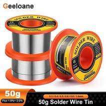 더준유통 납땜기타인두용품 솔더 와이어 주석 로진 코어 납땜 용접 릴 무 세척 플럭스, 50g 0.5mm