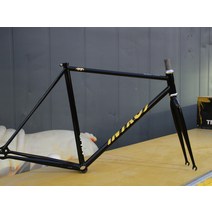 자전거프레임 거치대 INTRO7 FS01 HT 고정 기어/단일 속도 프레임 세트 (흑색/노란색), 01 55
