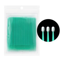 면봉 수정 메이크업 클렌징 긴면봉 두피 스켈링 솜방망이GLAMLASH-내구성 일회용 마이크로 브러시 속눈썹, 05 LightGreenMicroBrush