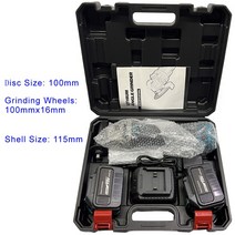 앵글 전기 그라인드 브러시리스 무선 앵글 그라인더 100mm 18V 리튬 배터리 구동, 05 100mm 2 9A and case_02 EU