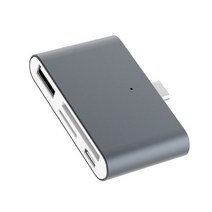 EtopLink USB-C 4-in-1 C 허브 유형-C 2 슬롯 TF SD 카드 Usb 3.0 OTG 리더 MacBook Pro, 02 Grey