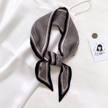 레오파드 플라밍고 프린트 실크 롱 스카프 여성용 럭셔리 헤어밴드 좁은 스카프 작은 네커치프 여름 머리띠 리본