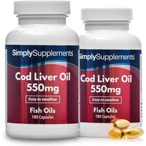 심플리서플리먼트 대구간유 오일 180캡슐 2팩 SimplySupplements Cod Liver Oil