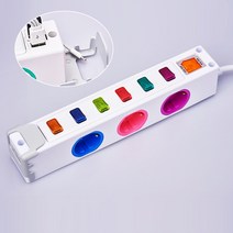 티앤씨 옆으로 디자인 멀태탭 2 USB 개별 멀티콘센트 2구 3구 4구 5구 6구 멀티탭, 옆으로 디자인멀티탭 6구 3.0M