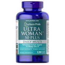 멀티비타민 Puritans Pride Ultra Woman 50 Plus Multivitamin Caplets with Zinc 120 Count White