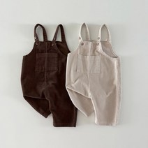 네츄럴 컬러 골덴 멜빵 팬츠 오버롤 이지캐주얼룩