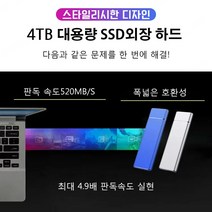 16TB 8TB 4TB 2T 1T 이동식 SSD 하드디스크, 블랙
