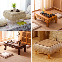 통나무 소나무 라탄 유럽풍 팔각 12각 게다리 대나무 떡 빵 찻상 소반 다과상 티 테이블, 다크브라운, 타입C