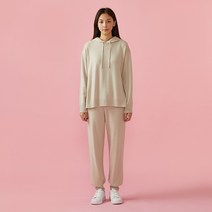 [JAJU/자주] 올데이 메리노울 블렌드 후드 니트_라이트 베이지