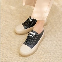 색상이 예쁜 여성 스니커즈 굽낮은 쿠션 운동화 논슬립 가죽스니커즈 3cm